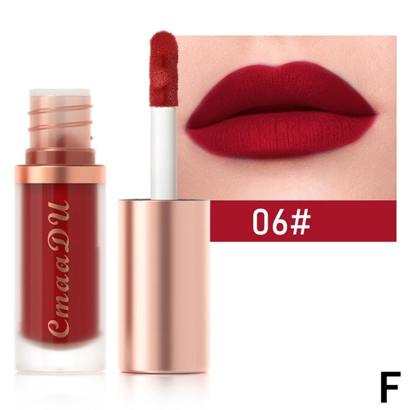CmaaDu 12-color matte velvet lip gloss, waterproof, sweatproof, smudge-proof, multi-color.